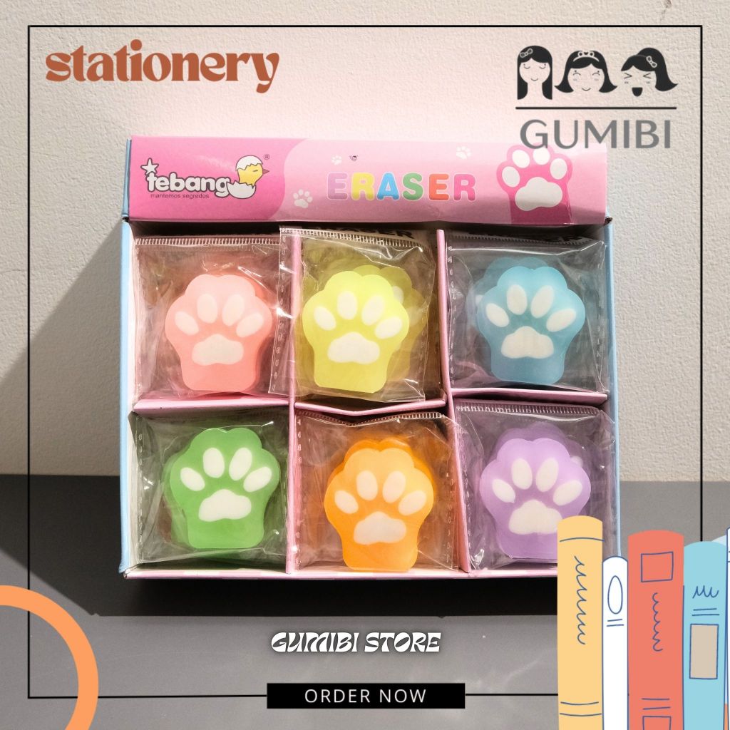 

PENGHAPUS CAKAR KUCING PENGHAPUS PENSIL ERASER MOTIF CAT PAW CAP KAKI KUCING TERMURAH GUMIBI STORE
