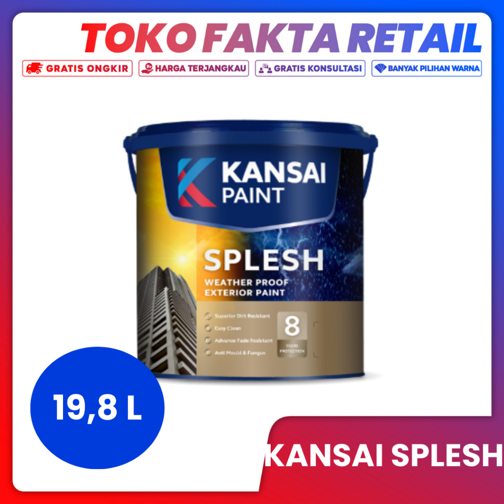 Kansai Paint Splesh Kansai Splesh Cat Tembok Exterior 20 Liter