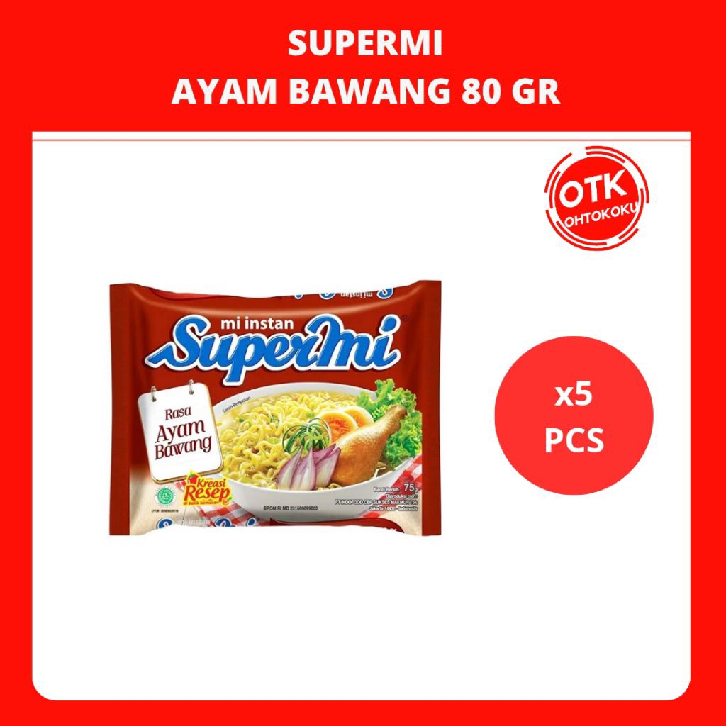 

Supermi Mi Instan Rasa Ayam Bawang 80 gr x 5 pcs