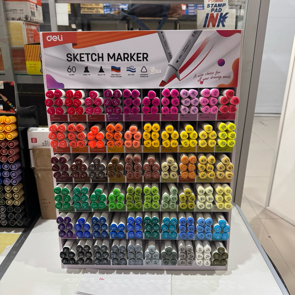 

Deli E70803 Sketch Marker Dual Tip Spidol Sketsa Dua Ujung Profesional ECER Single per pcs warna lengkap