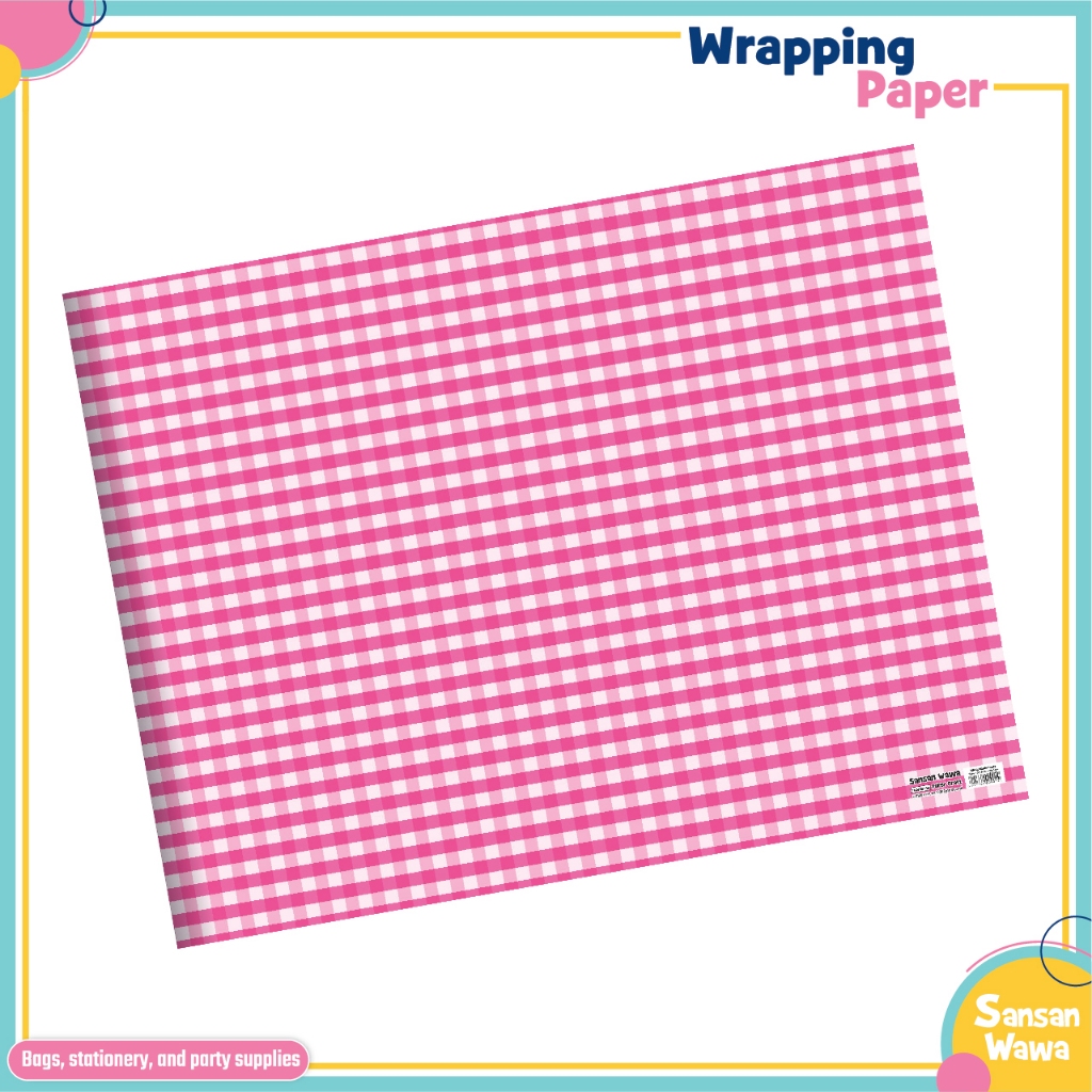 

10 lembar Kertas Kado uk standarSansan Wawa - Motif Kotak