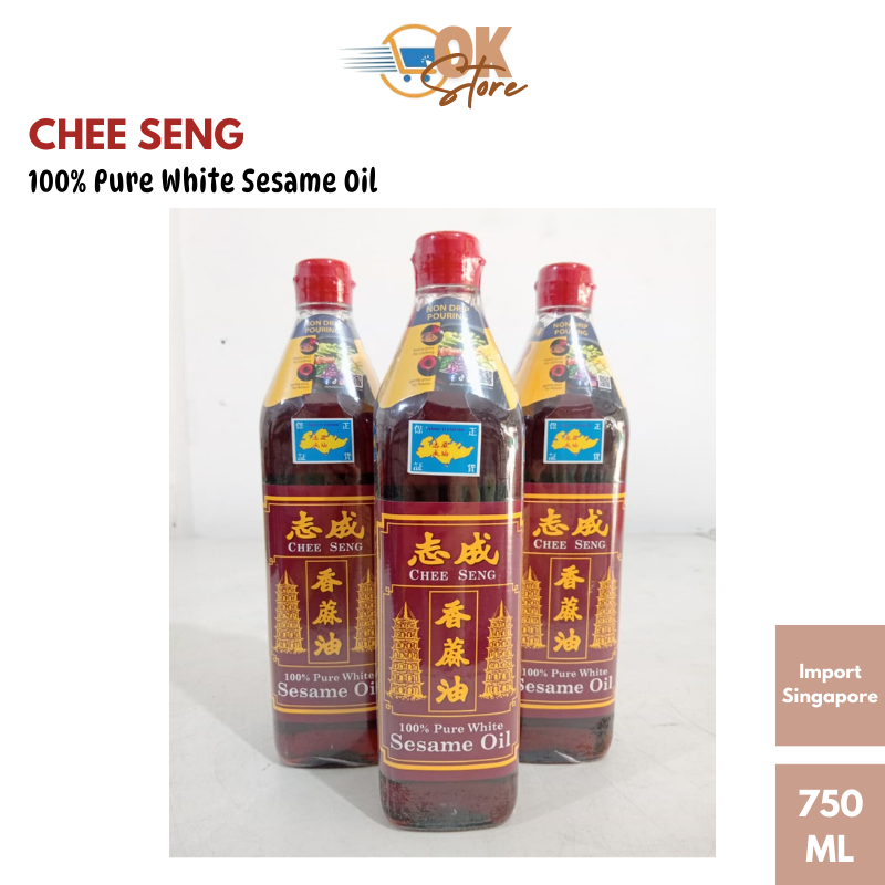 

Minyak Wijen / Pure White Sesame Oil Chee Seng / Double Pagoda SINGAPORE 750ML (Expiry 30 April 2027)