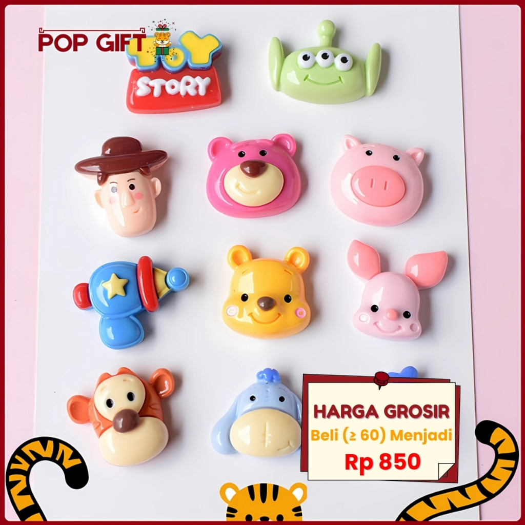 

PG 1 Pcs Resin Clay 3D Lucu Karakter Toy Story Untuk DIY Dompet /Gantungan Kunci Stiker 3D Aksesoris