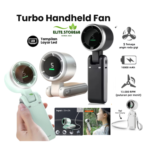 Kipas Angin Turbo Strong Portable Handheld Rechargeble Mini Fan Lipat High Speed / Kipas Mixio Porta