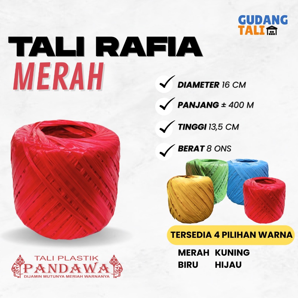 

Tali Rafia 8 ons – Warna Mengkilap, Awet, dan Harga Hemat Merk Pandawa