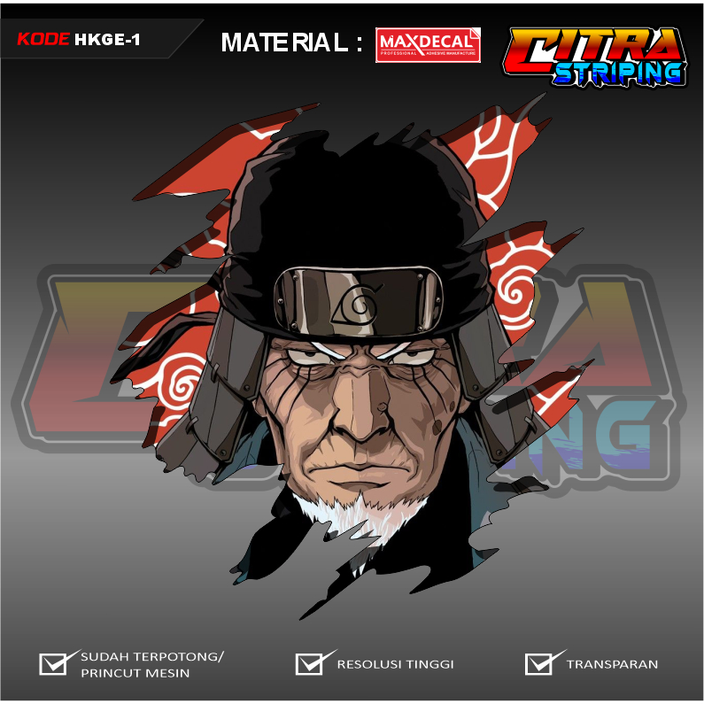 

Sticker Vynil HOKAGE Stiker Sudah Printcut Siap Tempel TAHAN AIR KODE HKGE