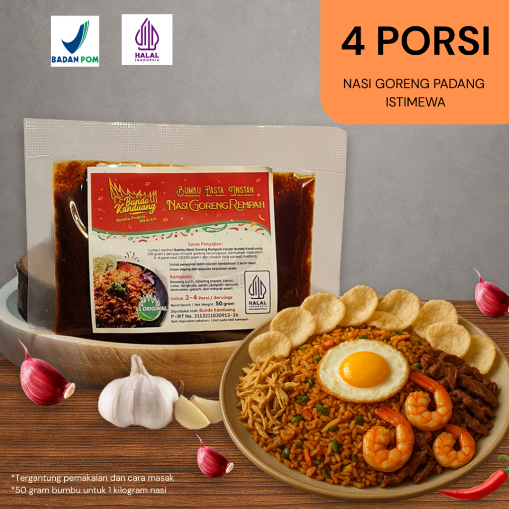 

Bumbu Nasi Goreng Rempah Padang - Bundo Kanduang Halal Praktis