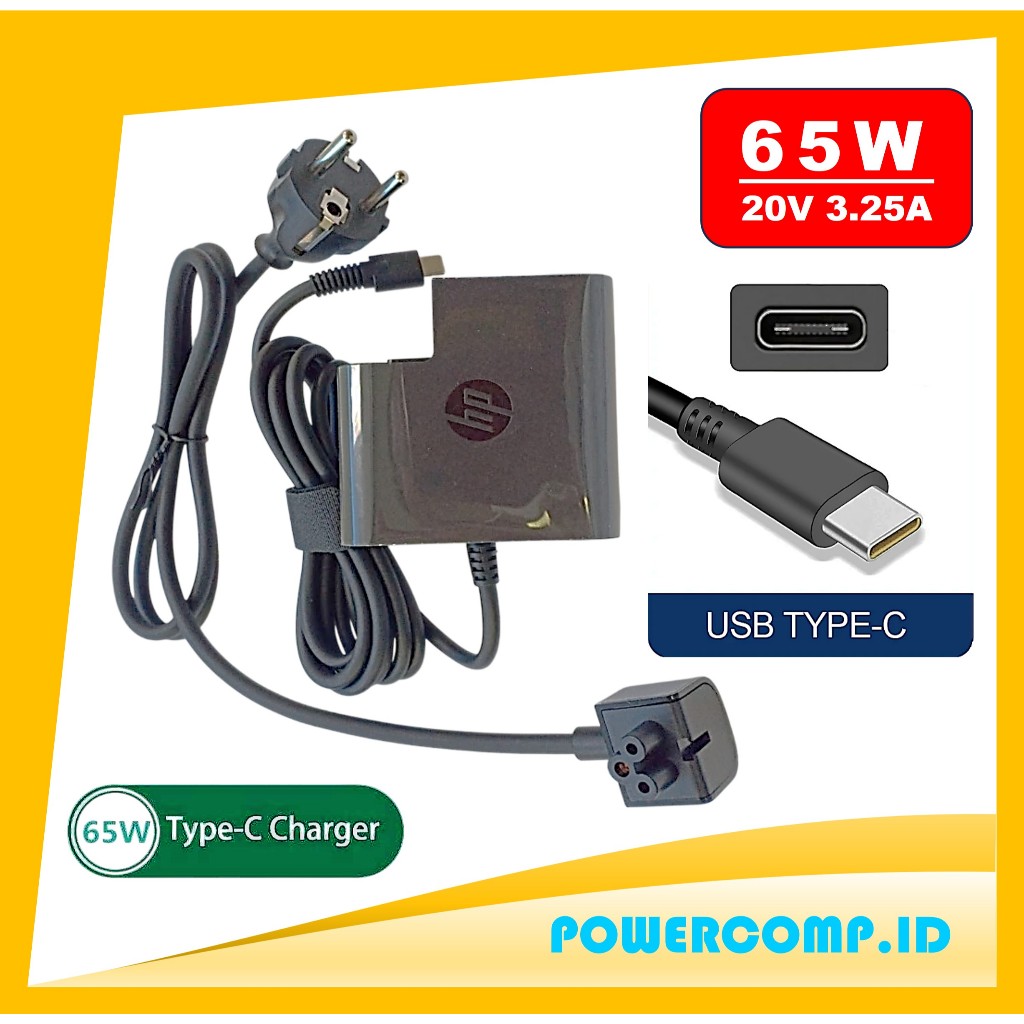 Adaptor Charger Laptop HP USB C Laptop Charger Compatible with HP Spectre X360/Envy X360/Elitebook/H