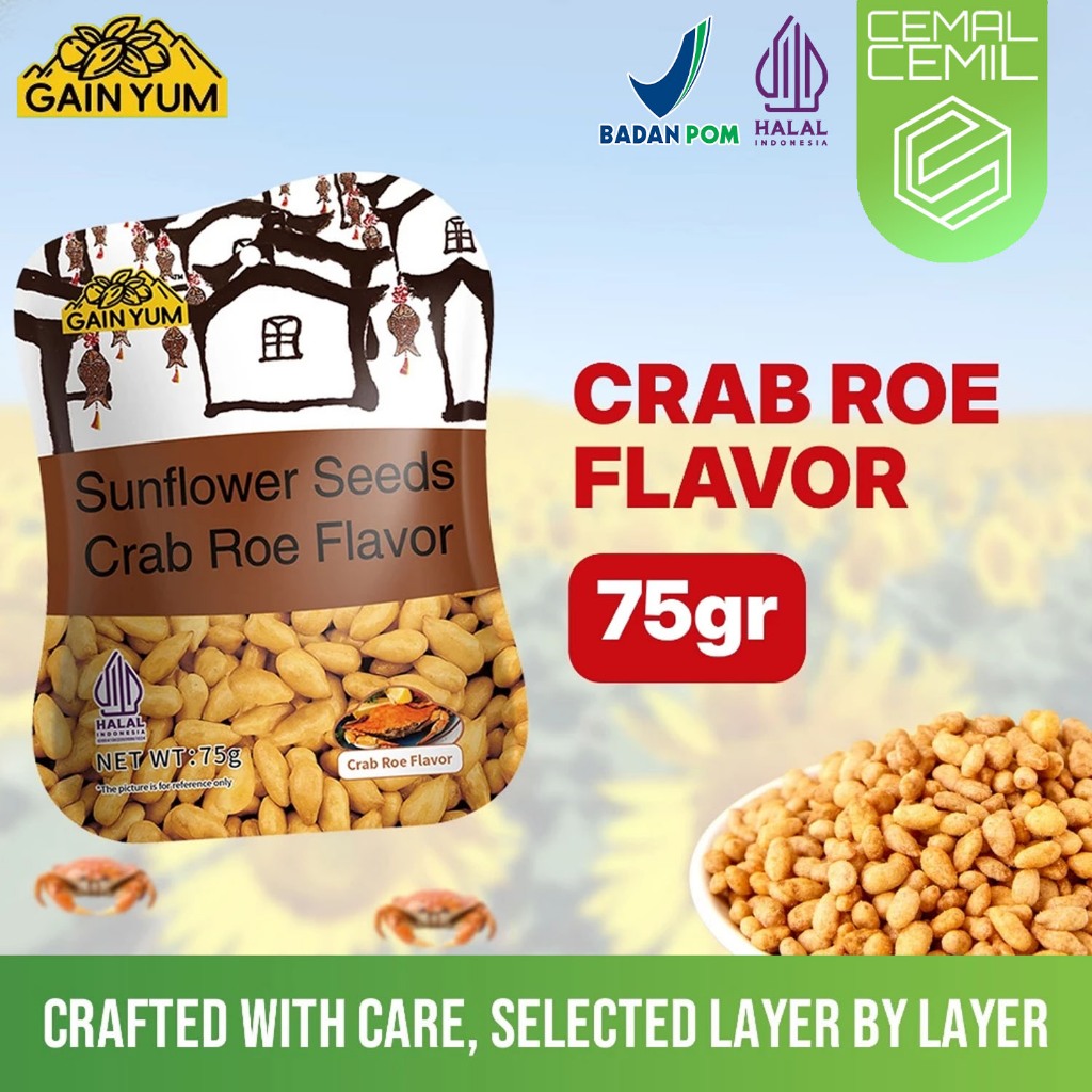 CC - Gain Yum Kuaci Rasa Telur Kepiting | Sunflower Seeds Crab Roe Snack