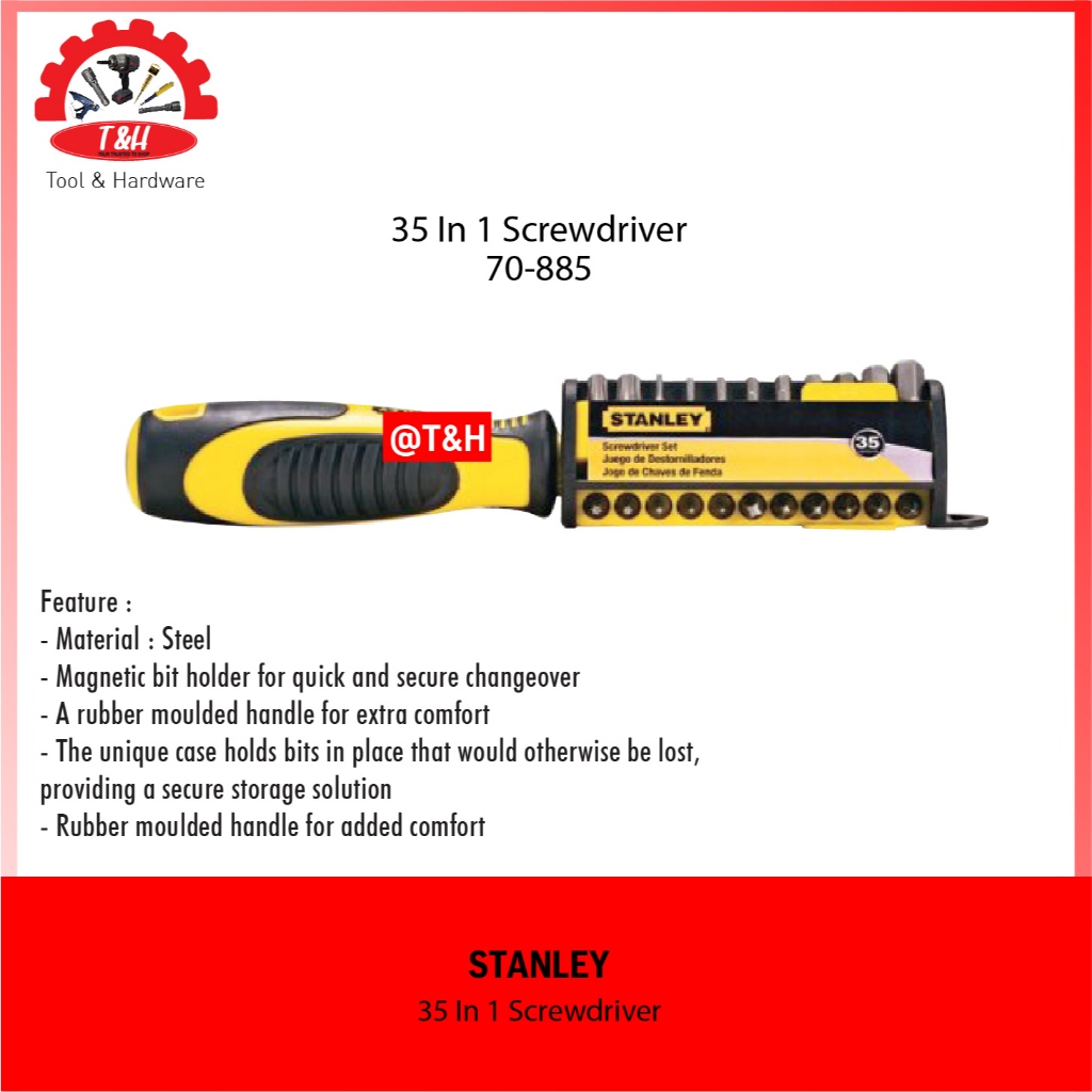 Stanley 35 in1 Multi Screwdriver Bit Set / Original Obeng Stanley 70-885