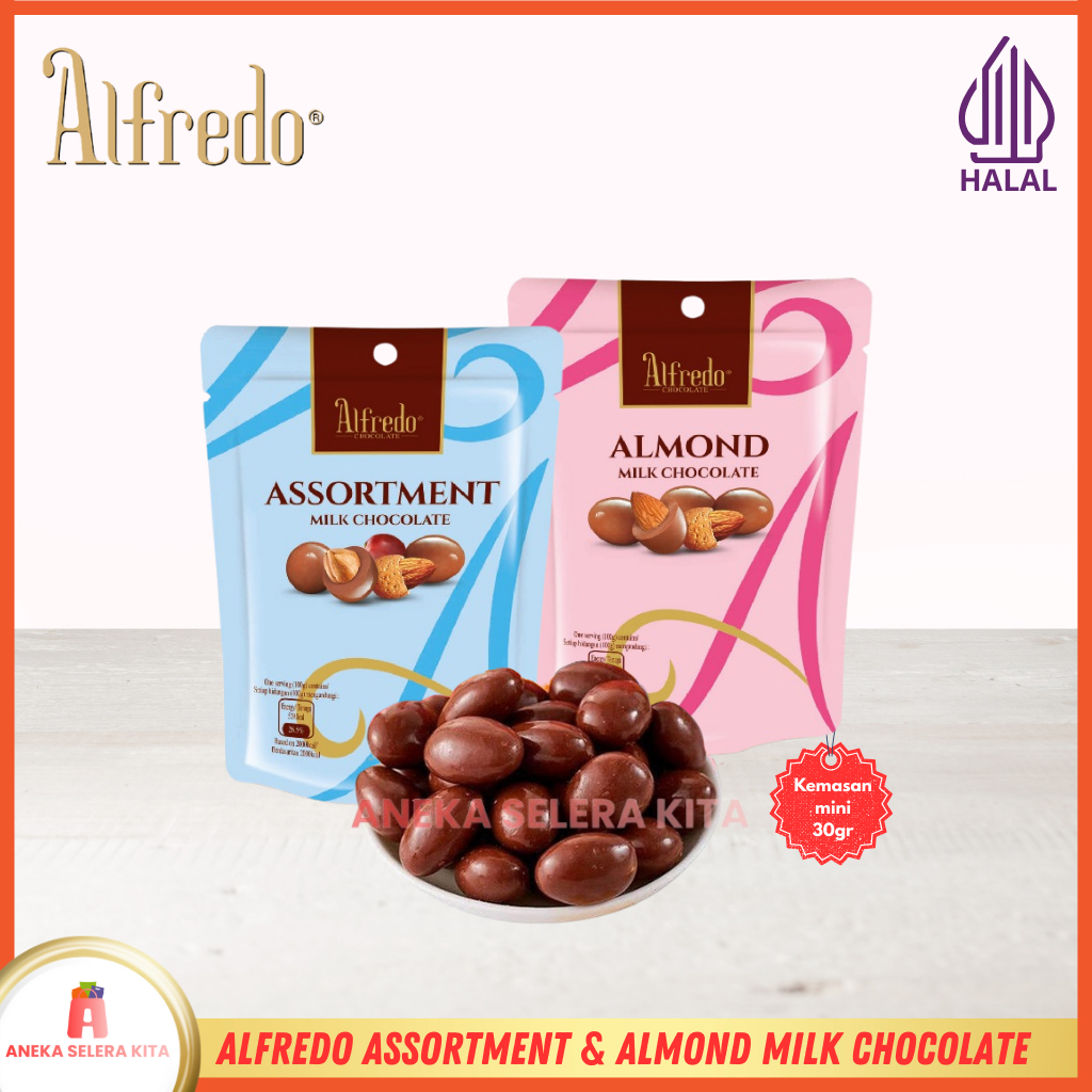 

Alfredo Coklat Almond Rasa Milk & Assortment Chocolate - Halal 30g