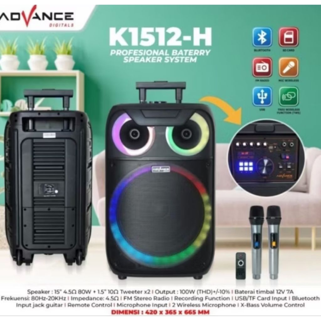 SPEAKER PORTABEL ADVANCE 15 INC K1512H