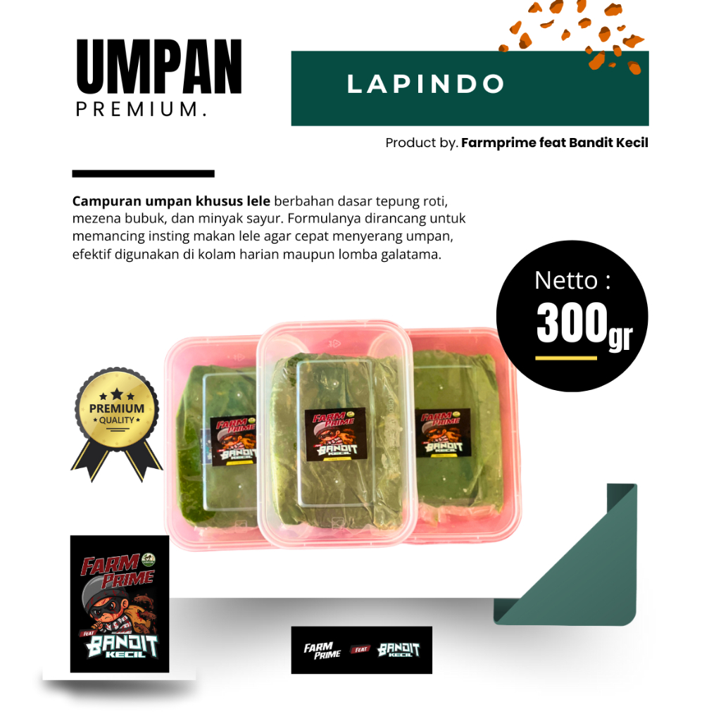 Farmprime X Bandit Umpan Lele Siap Pakai Lapindo ( LP )  Premium 300gr