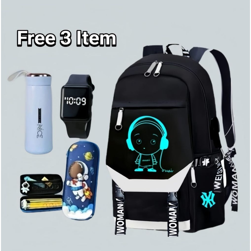 Tas Sekolah Anak Anime Terbaru Sd Smp Laki Ransel Cowok Backpack Motif Astronot Wokmen Karakter Pria