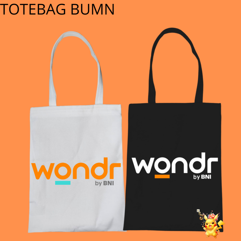 Klinikbajujkt Totebag Resleting BUMN WONDR BNI Souvenir Tas Oleh Oleh Bahan Kanvas BUMN WONDR By BNI