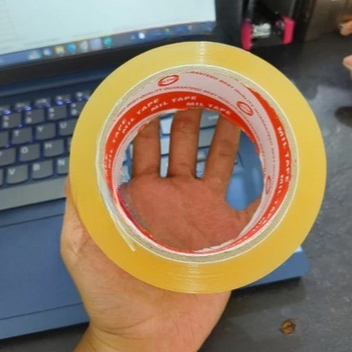 

Solasi Lakban Bening Perekat Super Kuat Tebal Mil Tape Panjang 90 Yard