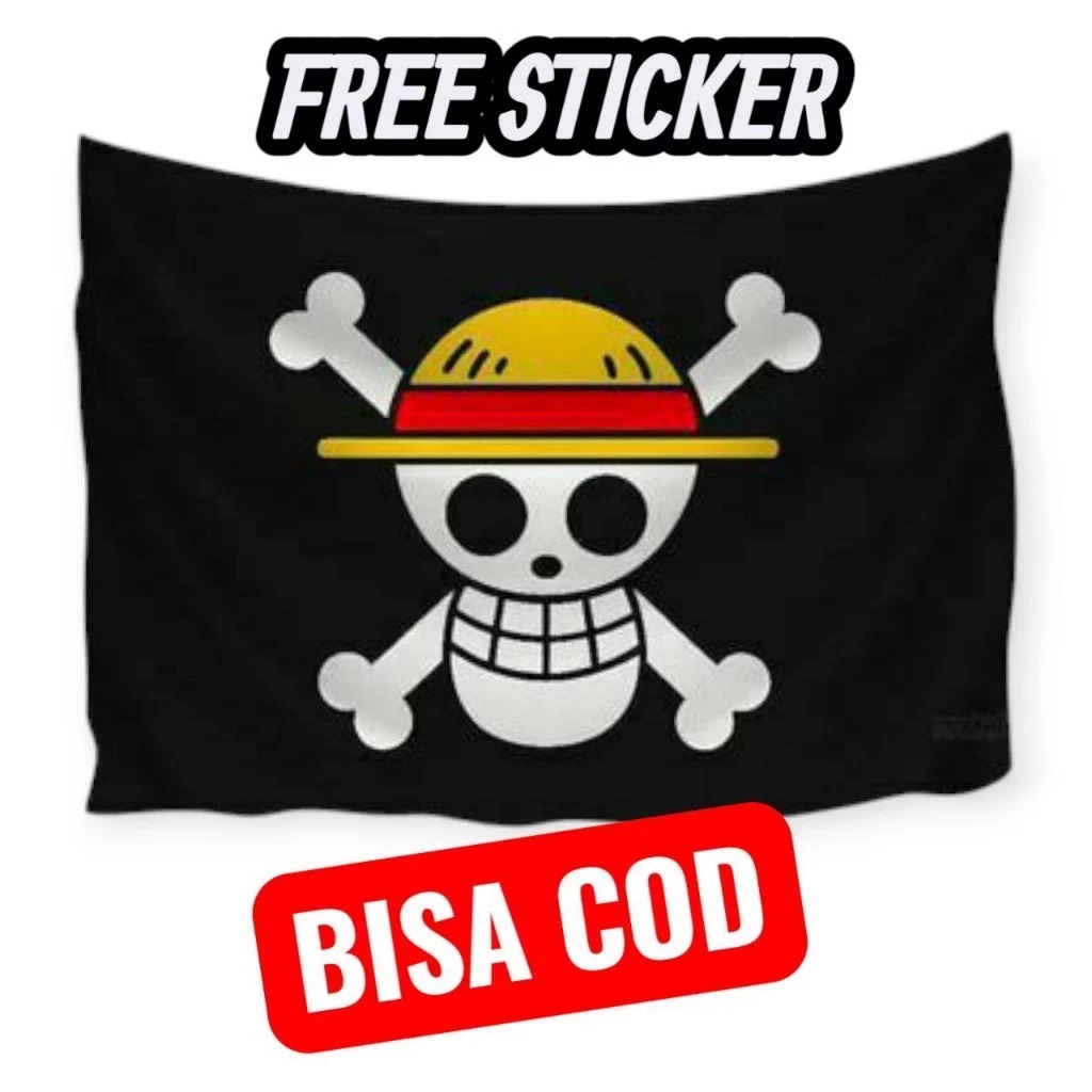 Bendera One Piece / bendera one piece kecil / bendera one piece 1 meter / bendera luffy one piece BE