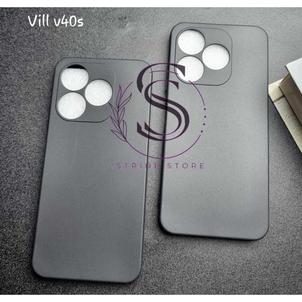 villaon v40s Soft Case Hitam Polos square black case