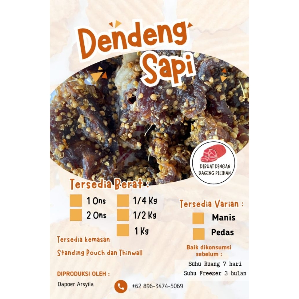 

Dendeng sapi kering kemasan 100 gram