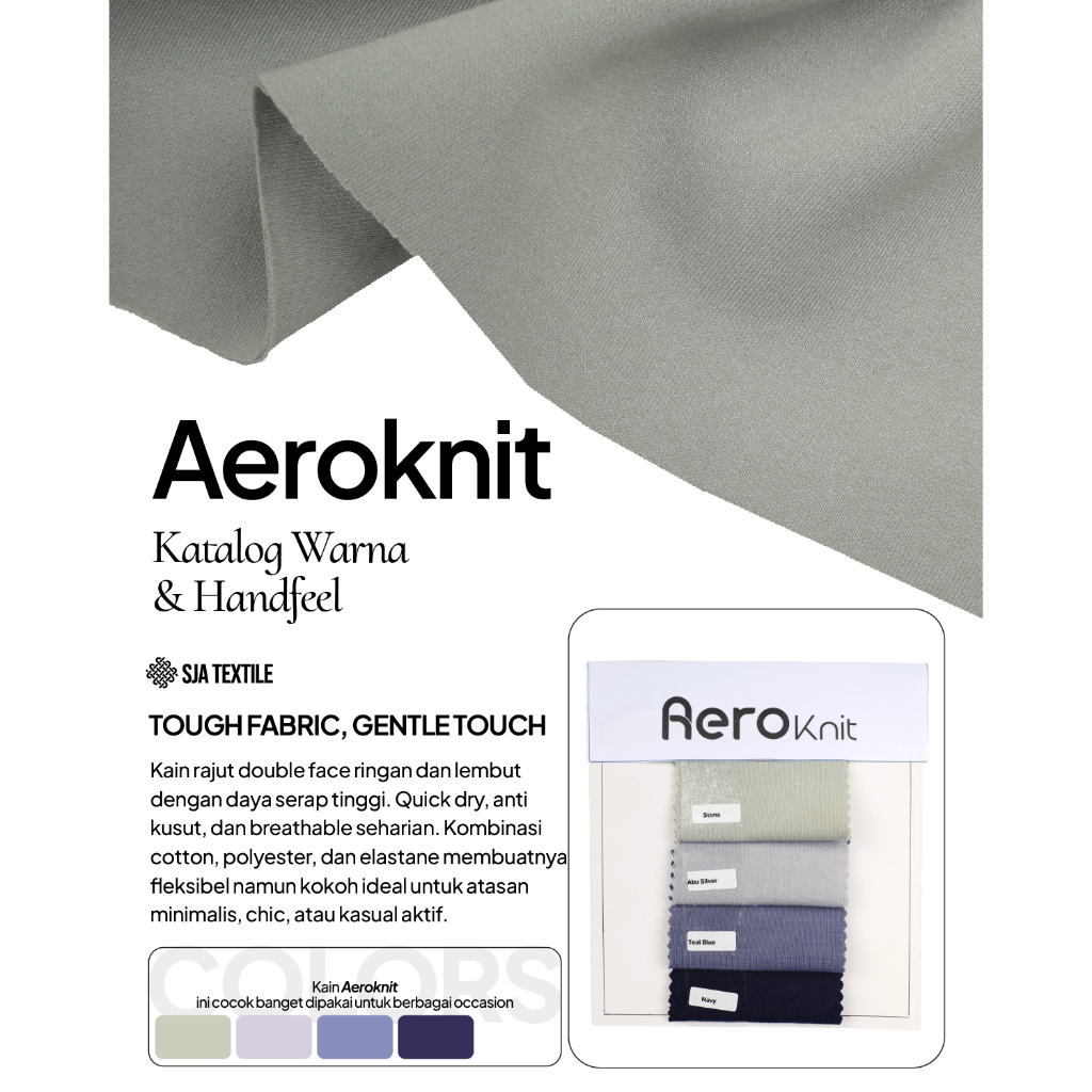 Katalog Aeroknit Knitting by SJA Textile - Catalogue Kain Knit Flowy Halus Kain Eceran Kiloan Premiu