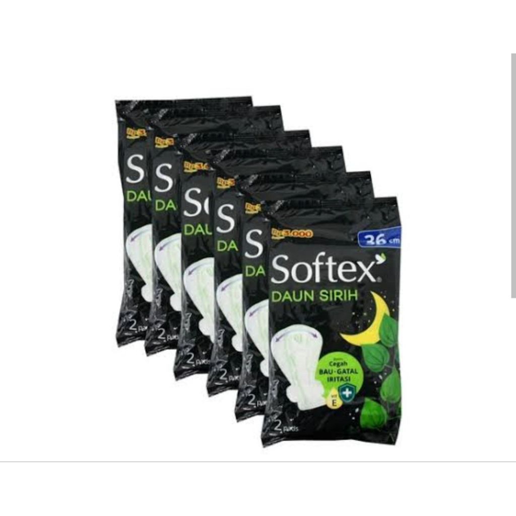 Softex Daun Sirih 36 cm slim wing Kemasan sachet Renceng isi 20 pcs