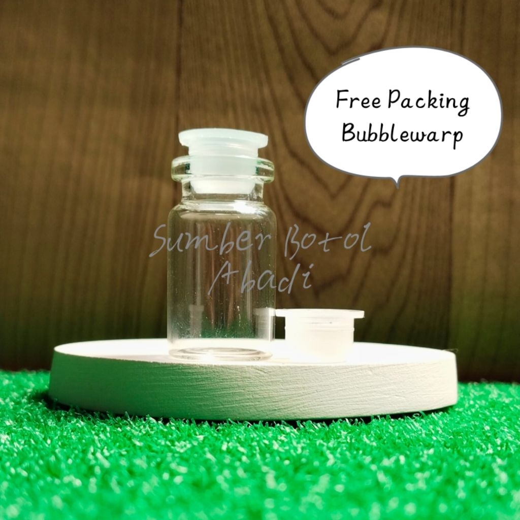 Botol Kaca Vial 5ml Tutup Plastik Sumbat