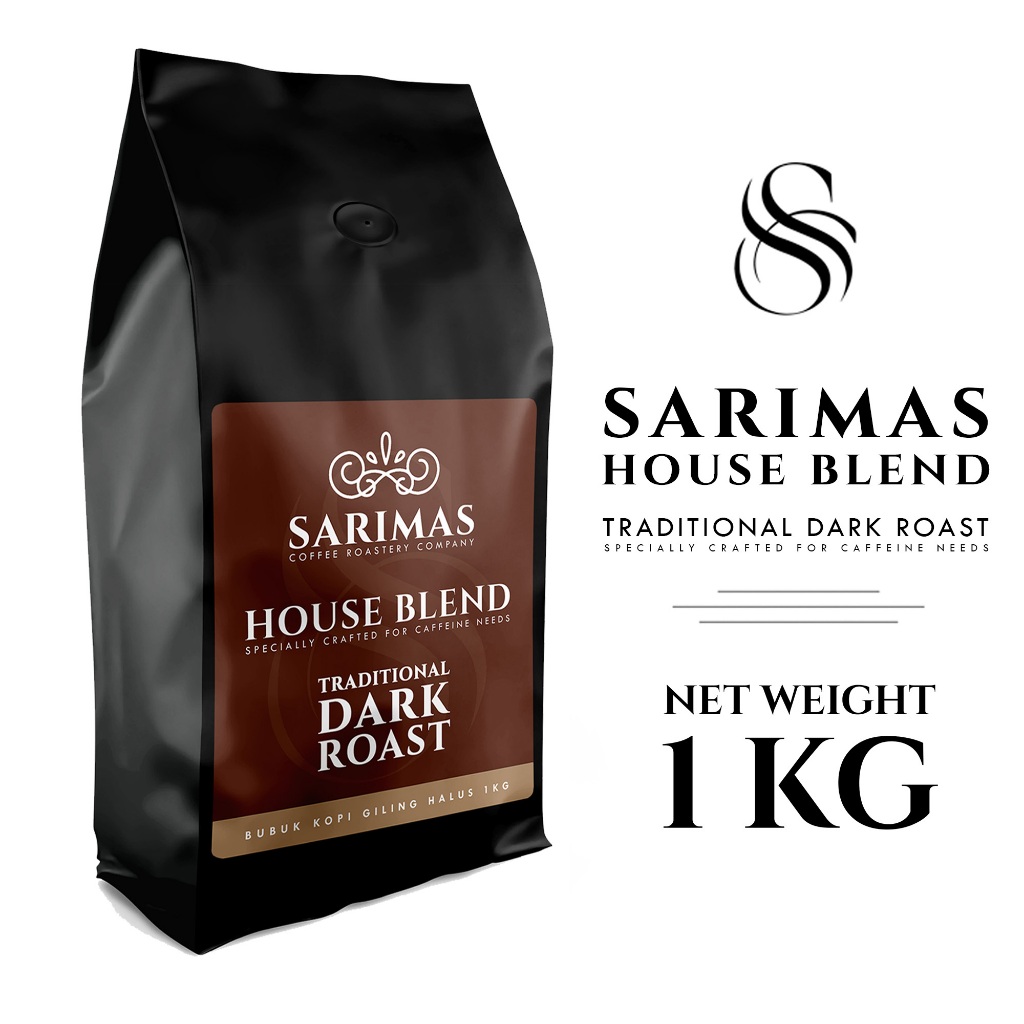 

HOUSE BLEND 25% ARABICA 75% ROBUSTA 1KG SARIMAS (KOPI BUBUK) FRESH ROASTED
