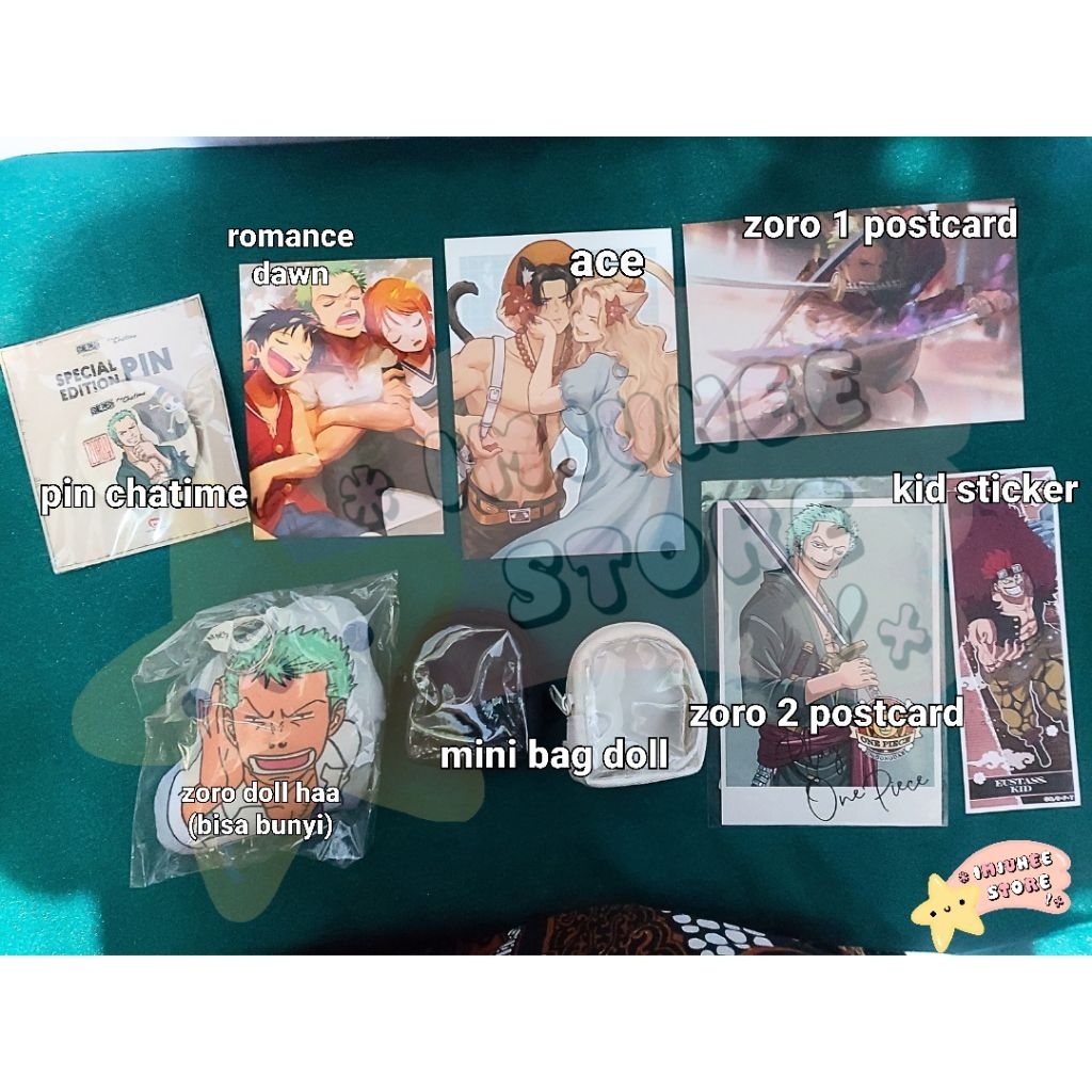 [OFFICIAL] one piece zoro kid ace nami luffy pin badge postcard stickers doll keychain keyring min b