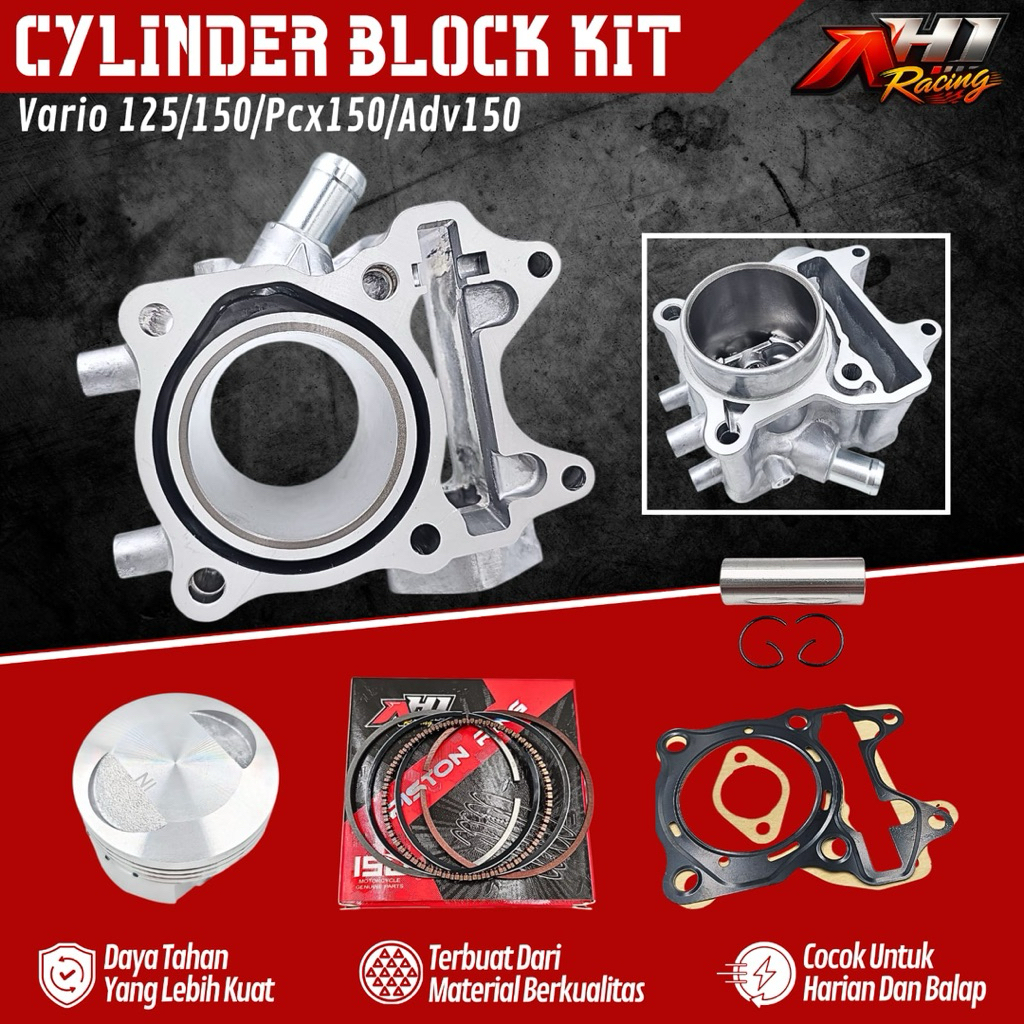 BLOCK BLOK SEHER BORING VARIO 125 STANDART 58 MM AH1 BISA UNTUK RUBAHAN VARIO 125 BORE UP 150 CC