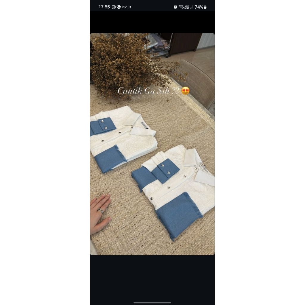 Aleza Denim Blouse by Lonila.id ORI