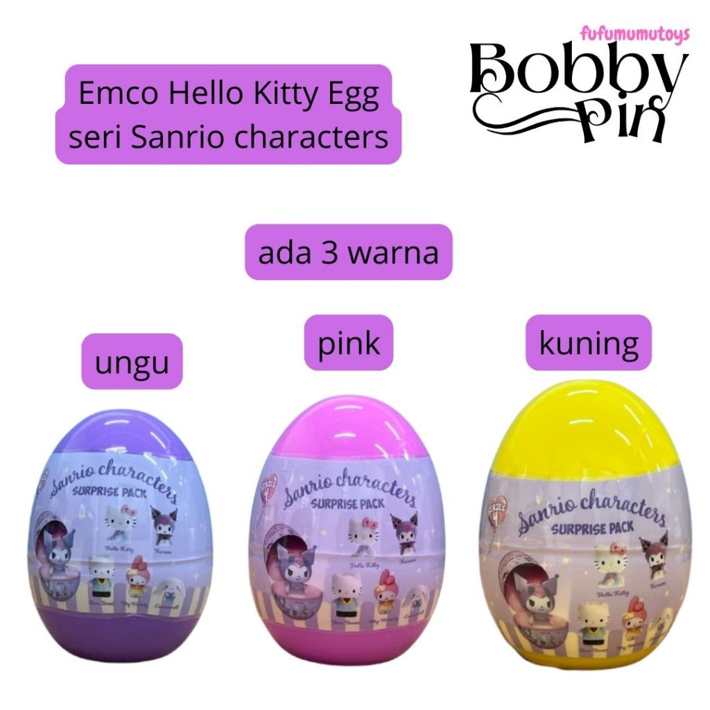 Emco Telur Hello Kitty Surprise Egg Glitter Original harga satuan