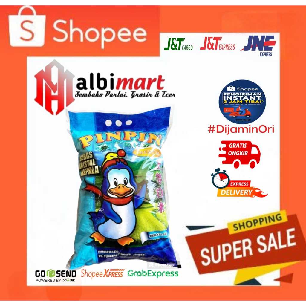 

PINPIN Beras Premium 5 Kg / Beras Pinpin 5kg (Isi 2pcs & 4pcs)