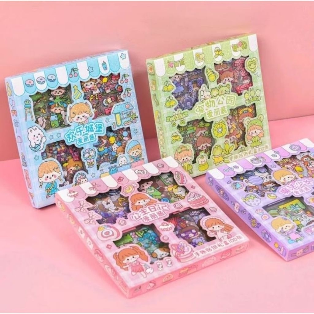 

100 Lembar Stiker Motif Kartun Korea Lucu Anti Air Dekorasi Handbook Scrapbook DIY