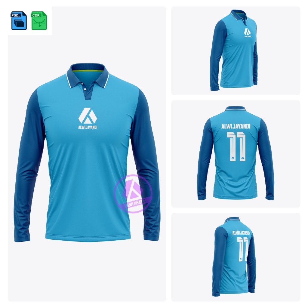 MOCKUP POLO JERSEY LGN PANJANG // PS CDR