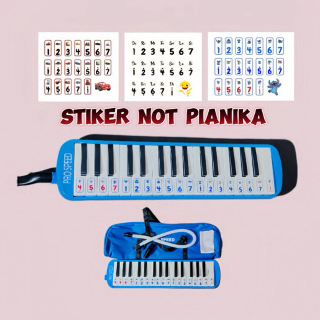 

Stiker Not Pianika Do re mi waterproof berbagai macam karakter lucu dan menarik - Sticker Tuts Pianika Anti Air
