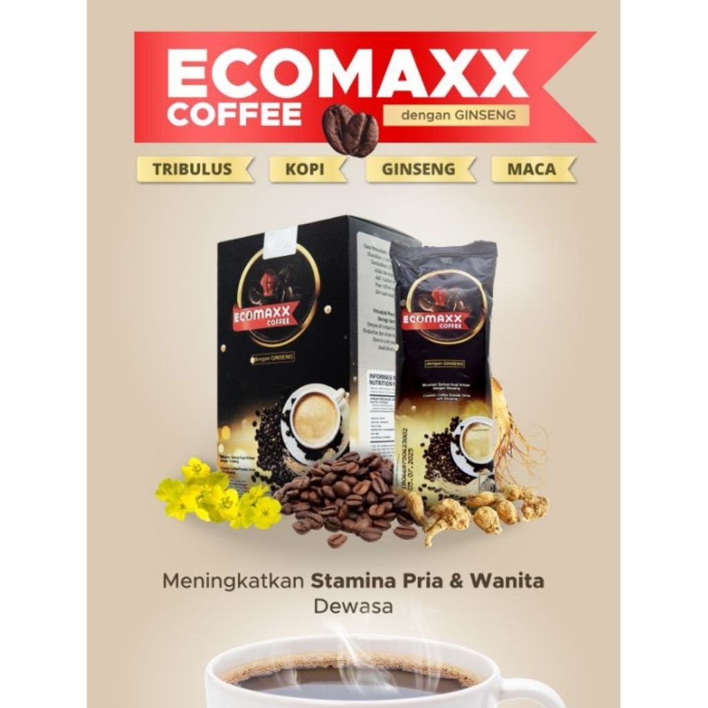 

Ecomaxx Coffee Original 100% BPOM 1 Box isi 10 Sachet @20gr