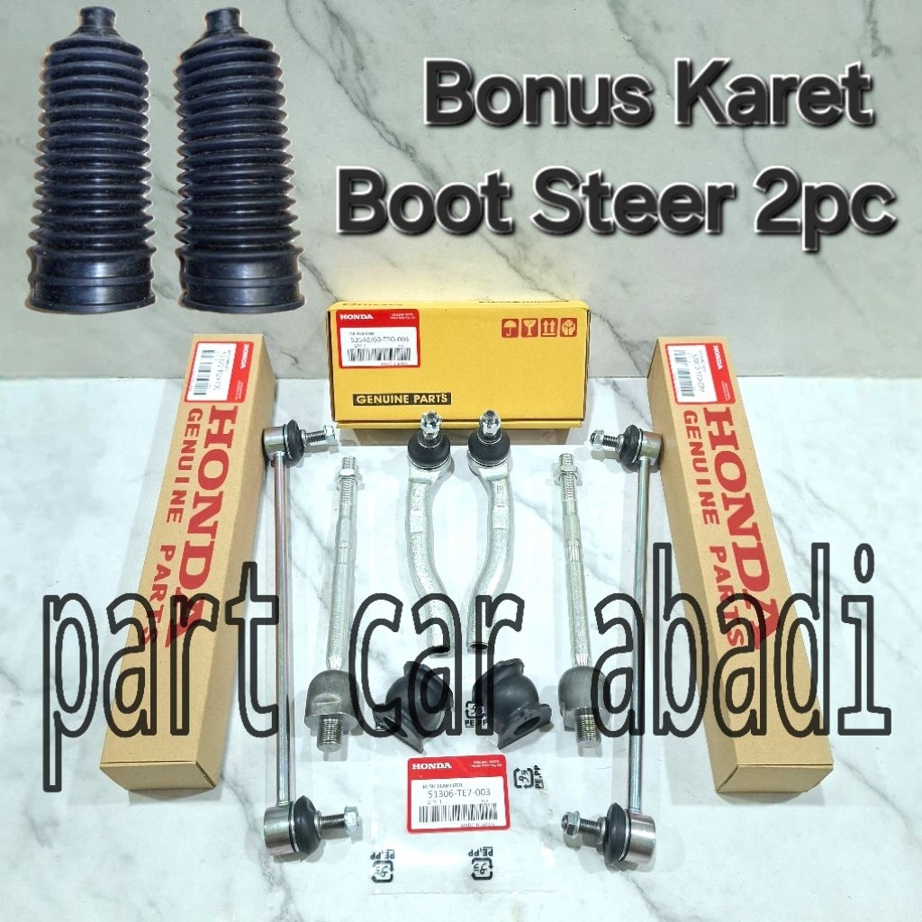 Paket Komplit 8Pc Rack End Long Tie Rod Link Stabilizer Karet Mobilio 2014-2021 Original