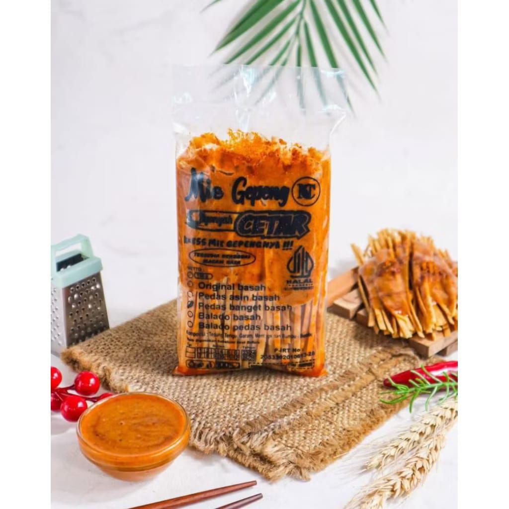 

Mie Lidi Gepeng Cetar bumbu Basah