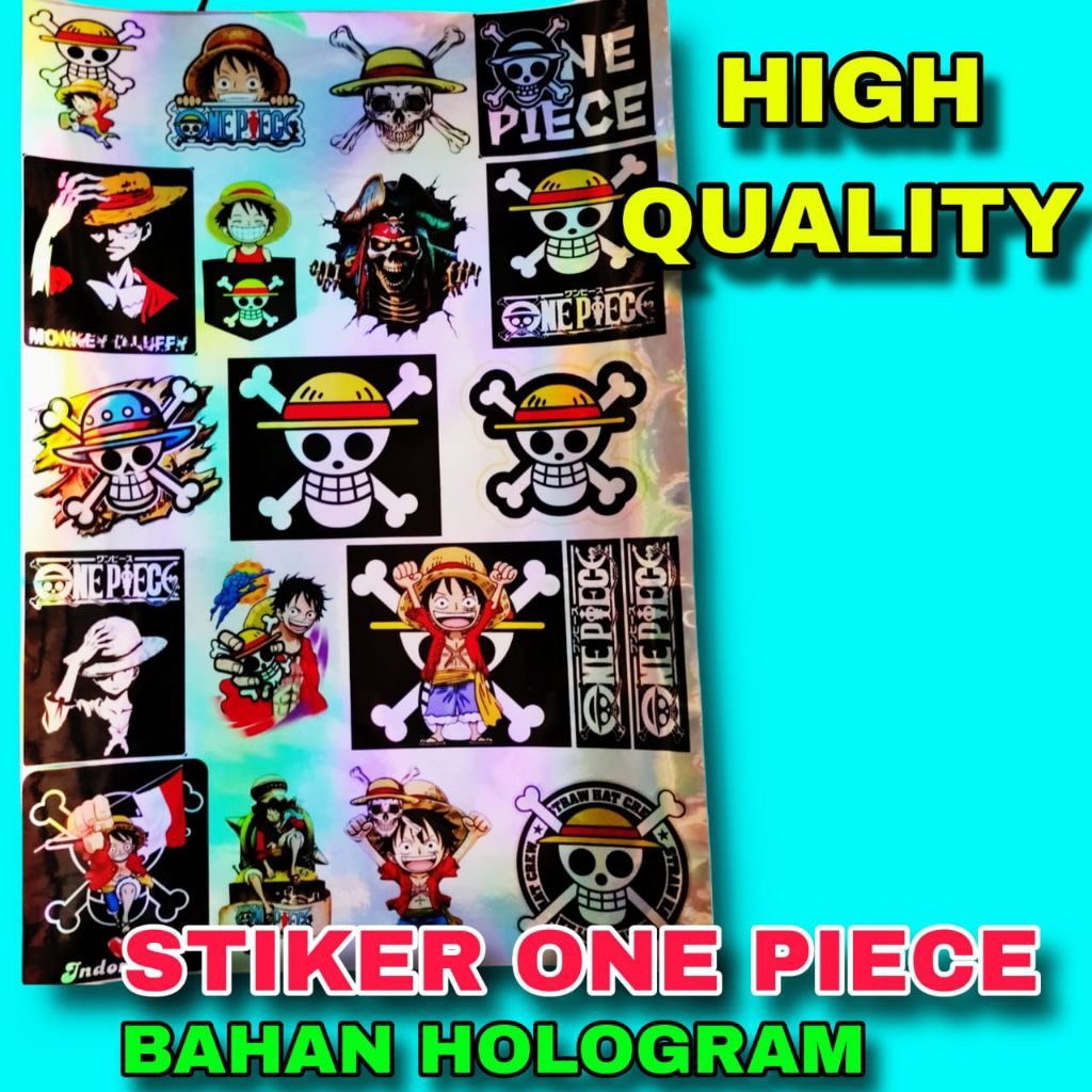 

STIKER ONE PIECE 1 LEMBAR BAHAN HOLOGRAM HIGH QUALITY