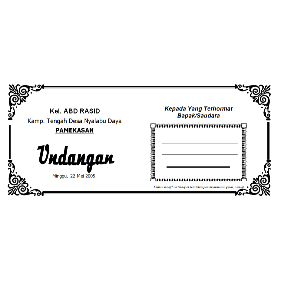 CETAK UNDANGAN AKAD NIKAH TERMURAH, KERTAS HVS A4