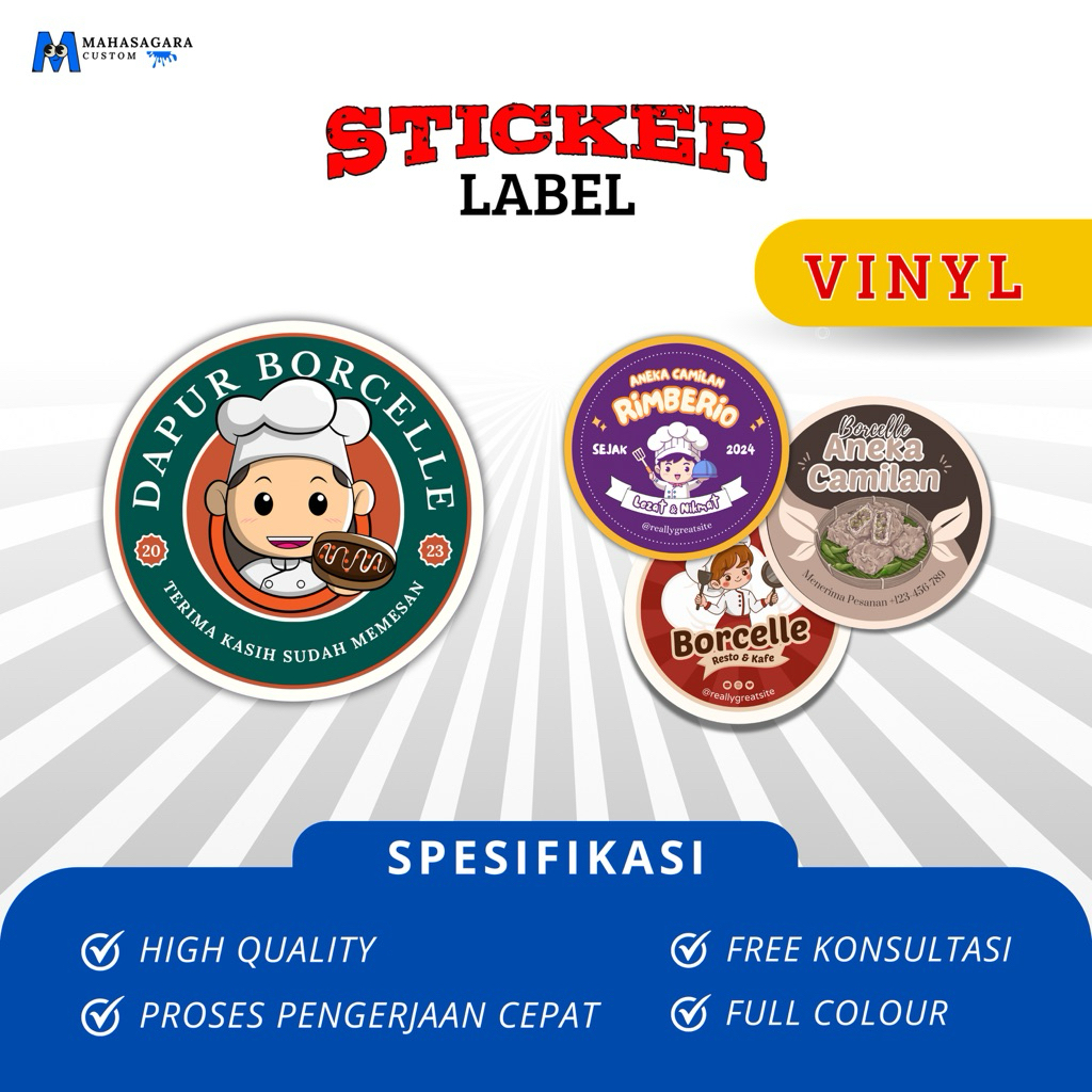 

STICKER LABEL VINYL ANTI AIR , STIKER LABEL PRODUK, STICKER JUALAN