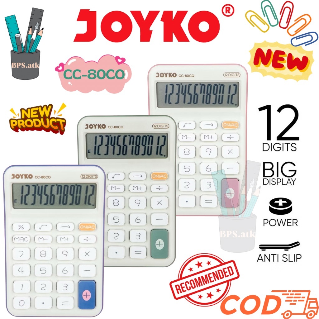 

JOYKO Calculator / Kalkulator CC-80CO 12 Digits Produk Terbaru