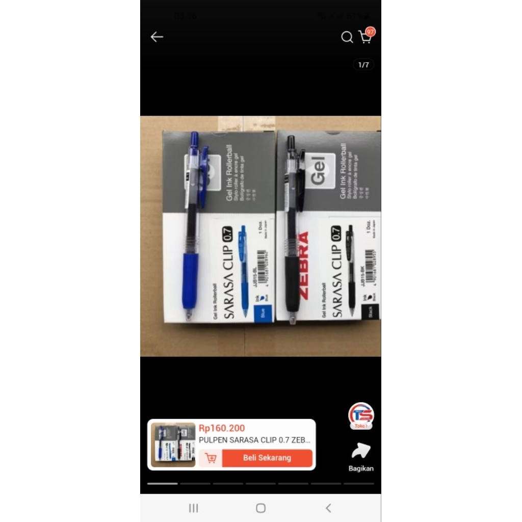 

pulpen sarasa 0.7 mm 1 lusin