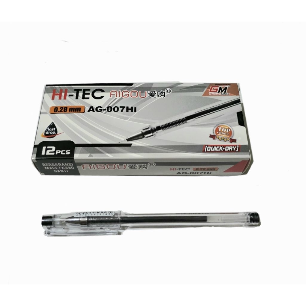 

Pena Gel Hitec Aigou 0.28mm Hitam [ 12pc ]