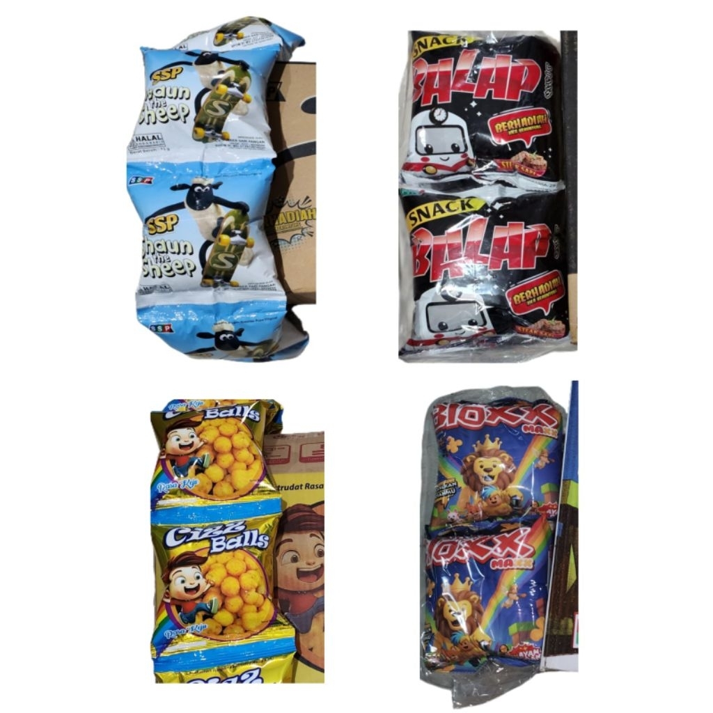 

SNACK SURPRISE BERHADIAH UANG ISI 10 PCS SNACK SHAUN THE SHEEP , SNACK BALAP, SNACK BLOXX, SNACK CIZZ BALLS (bila beruntung)