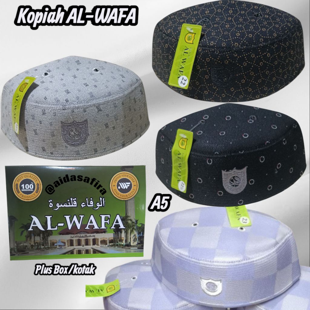 (AL-WAFA) PECI MALAYSIA PUTIH PREMIUM MOTIF CATUR ANAK DAN DEWASA/PECI KOPIAH A5 ORIGINAL ALWAFA/PEC