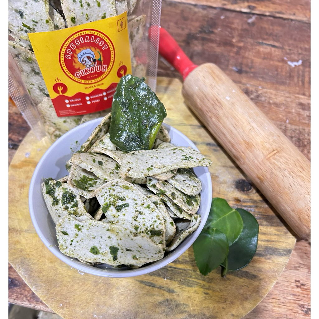 

(spesialist cikruh) basreng chilli oil daun jeruk 250gr keripik basreng