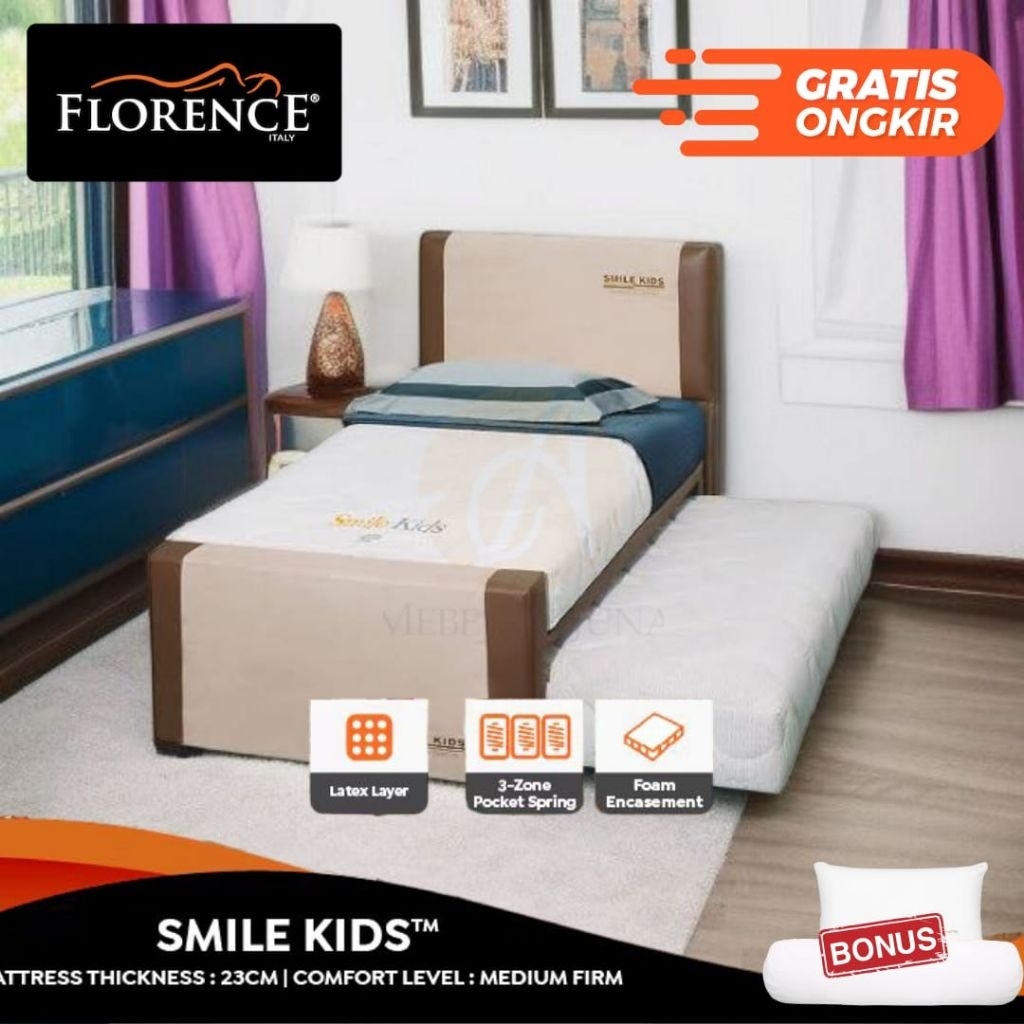 Set Springbed Florence 2in1 Sorong Smile Kids 100 120 Promo Murah