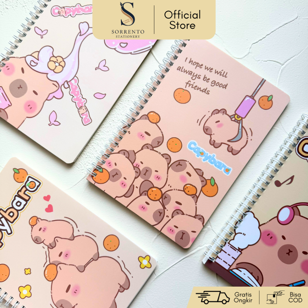 

Notebook A5 Spiral Capybara Minimalist - Buku Catatan Kertas Bergaris
