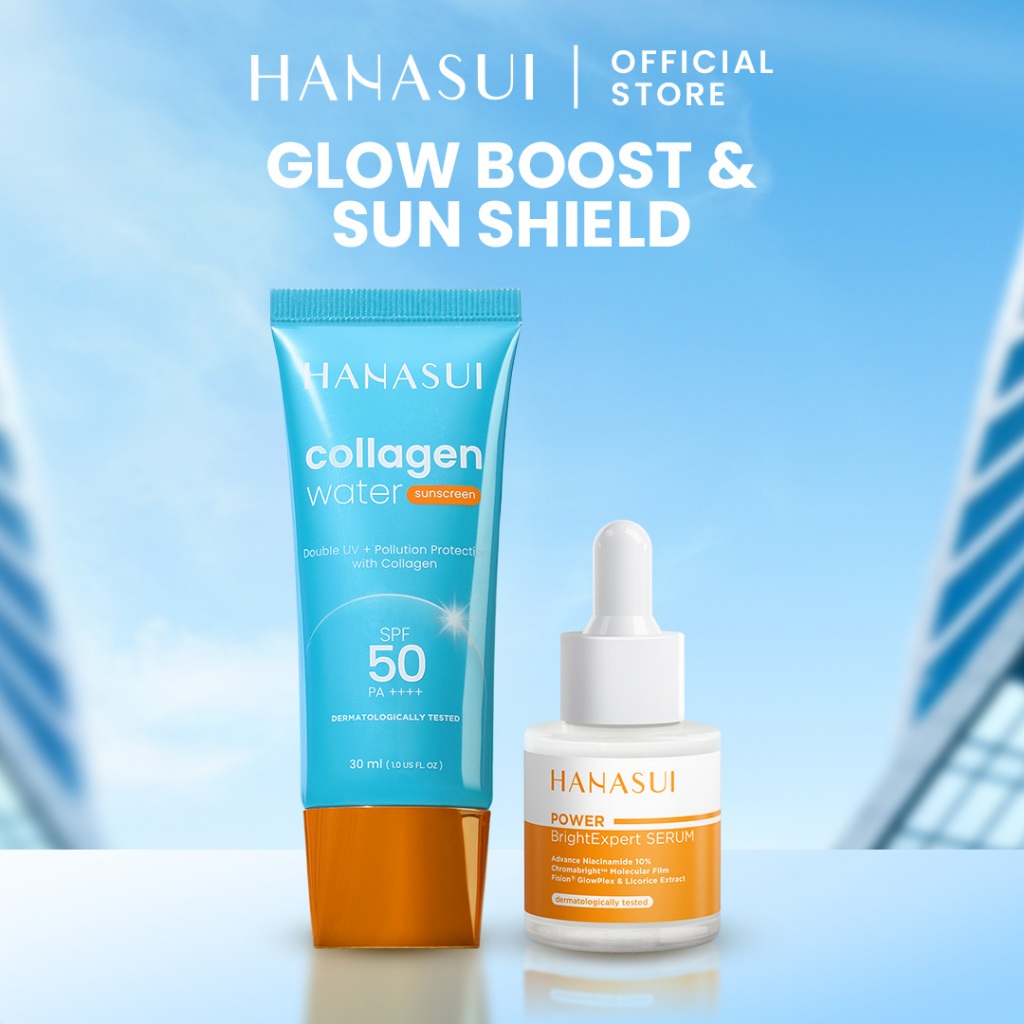 [BASIC SKINCARE SET] HANASUI Paket Skincare Lengkap Isi Sunscreen SPF Serum Moisturizer Mencerahkan 
